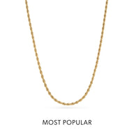 Layering Small Rope Chain Necklace (Gold)