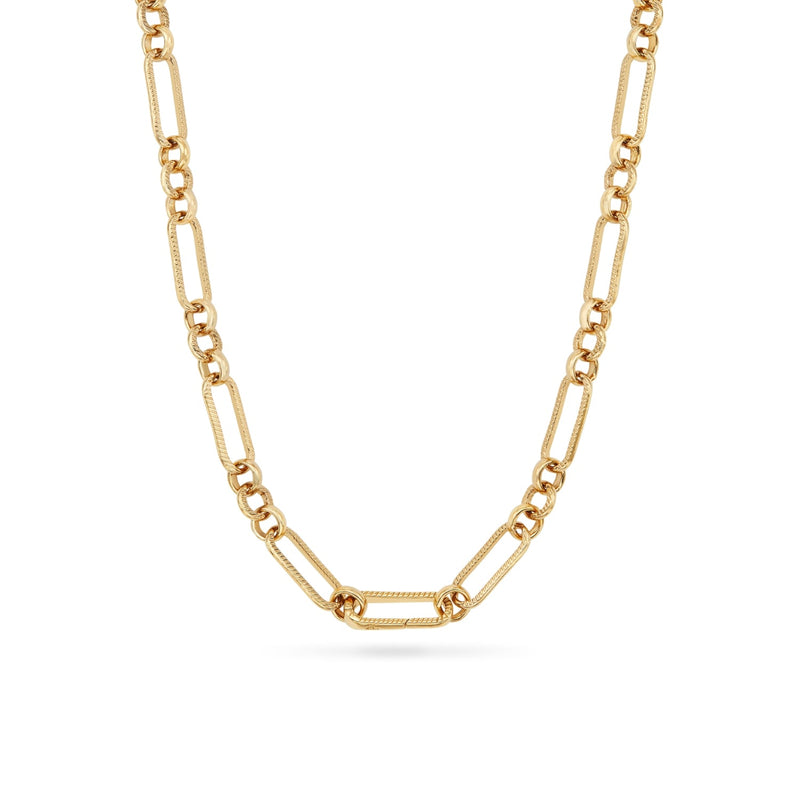 Layering Figaro Chain Necklace (Gold)