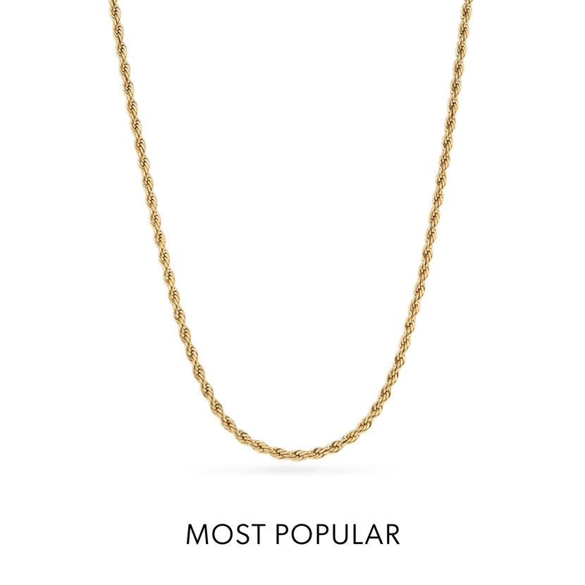 Layering Small Rope Chain Necklace (Gold)