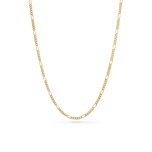 Small Figaro Chain Necklace (Gold)