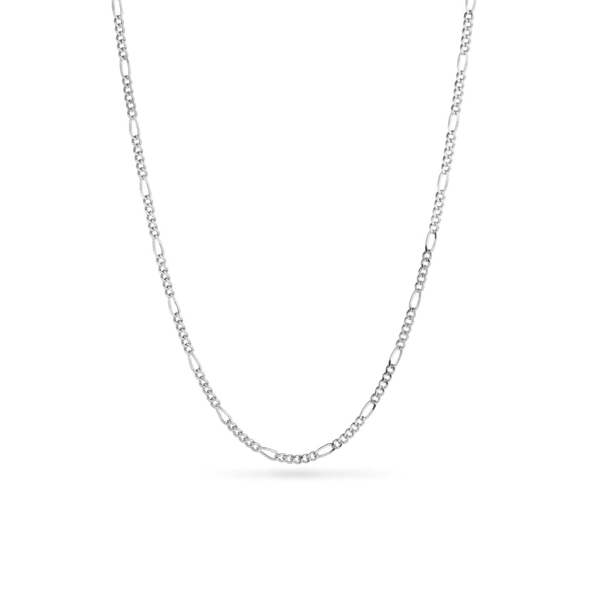 Layering Small Figaro Chain Necklace (Silver)