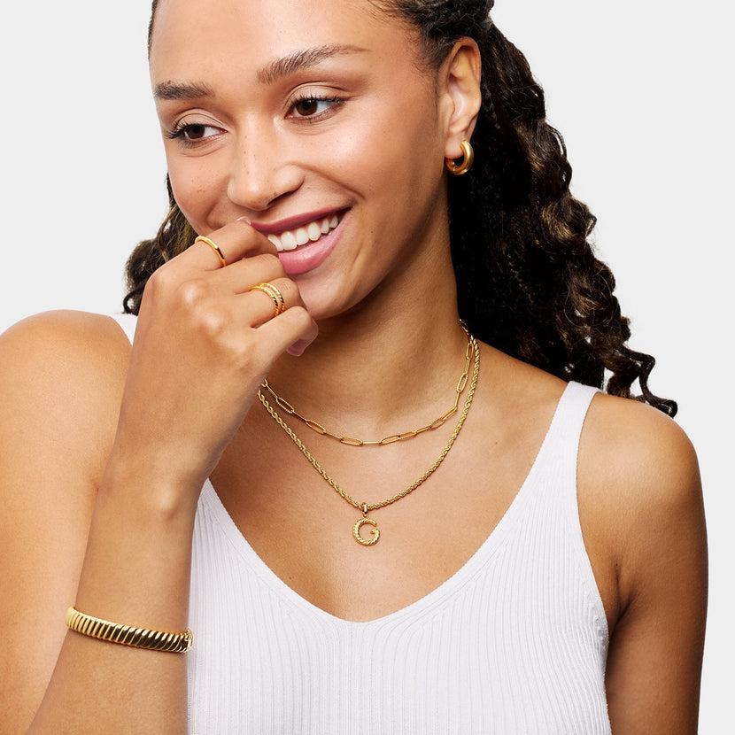 Entwine Initial Pendant (Gold)