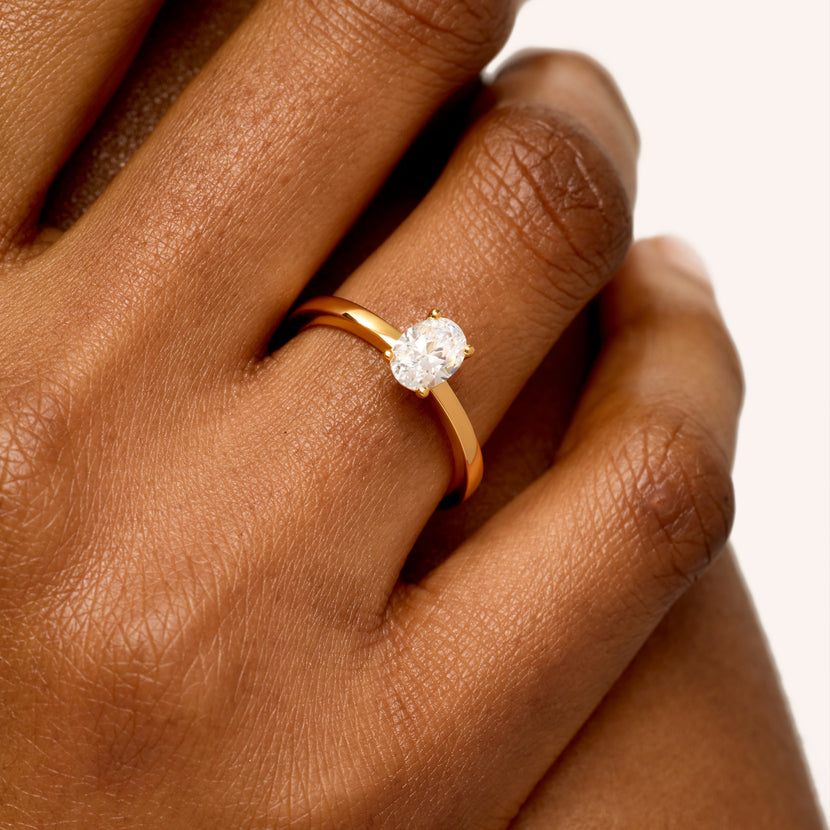 Oval Ring & Wishbone Stacking Set (Gold)