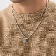 Men's Intersection Birthstone Necklace (Silver)