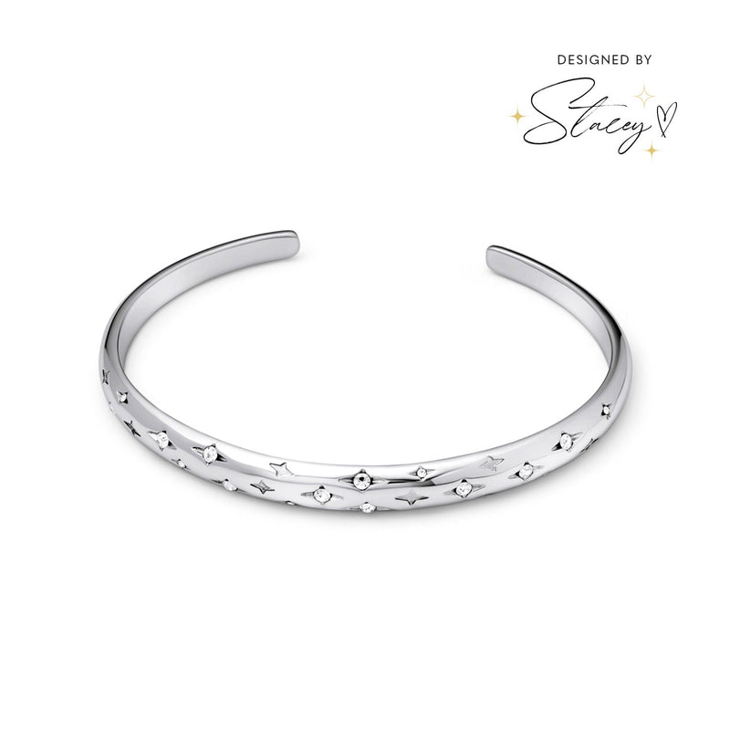 Moon and Back Bangle (Silver) - Worth £69