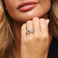 Spotlight Pavé Bubble Initial Ring (Silver)