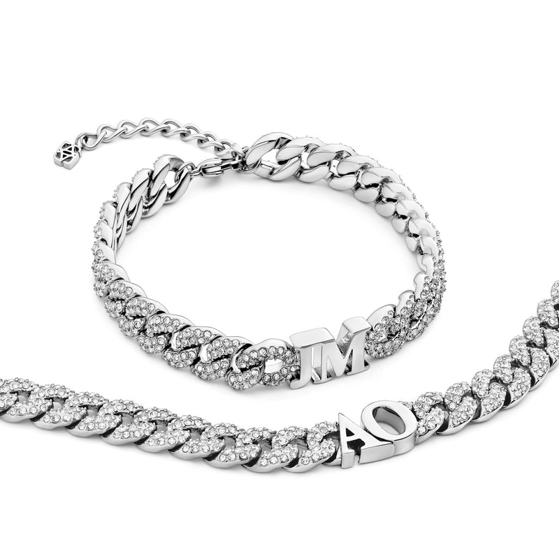 Gala Pavé Initial Choker (Silver)