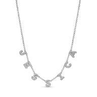Spotlight Pavé Bubble Name Necklace (Silver)