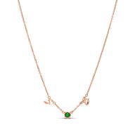 Made Mine Initials & Birthstone Necklace (Rose Gold)