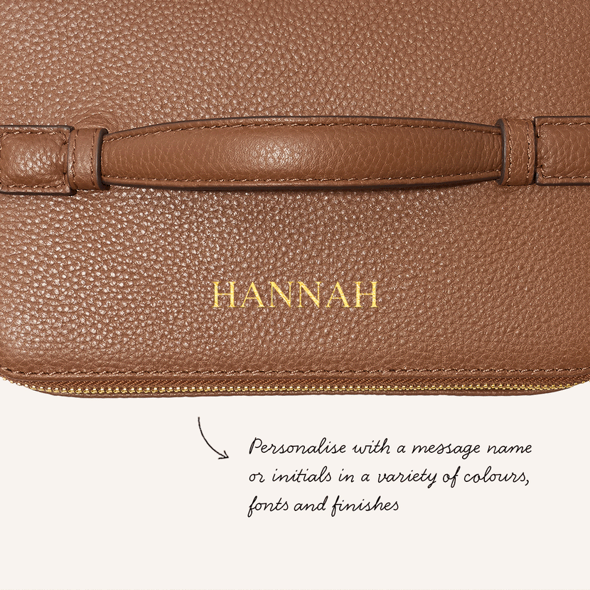Large Vanity Cosmetic Bag (Tan)