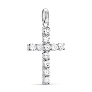 La Croix Crystal Cross Pendant (Silver)