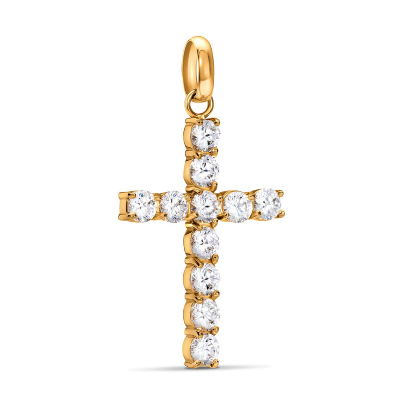 La Croix Crystal Cross Pendant (Gold)
