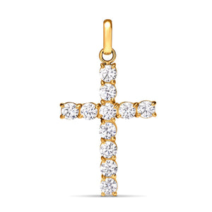 La Croix Crystal Cross Pendant (Gold)