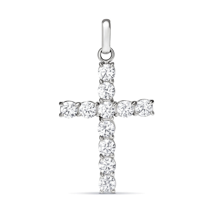 La Croix Crystal Cross Pendant (Silver)