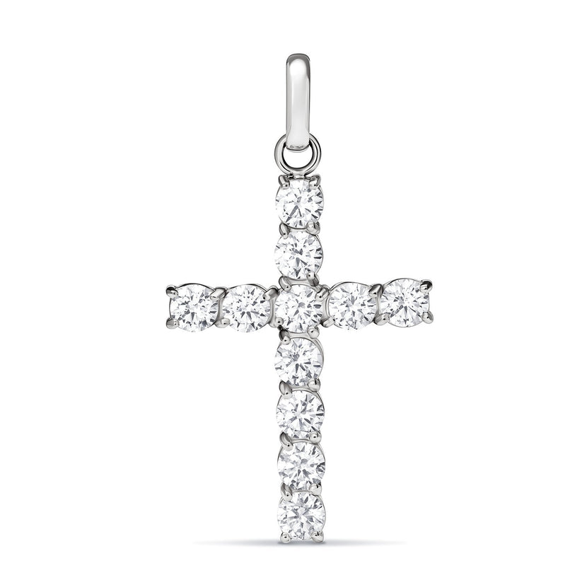 La Croix Crystal Cross Pendant (Silver)