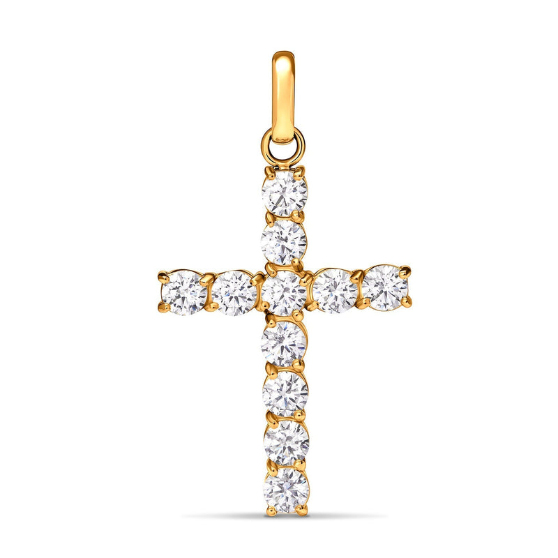 La Croix Crystal Cross Pendant (Gold)