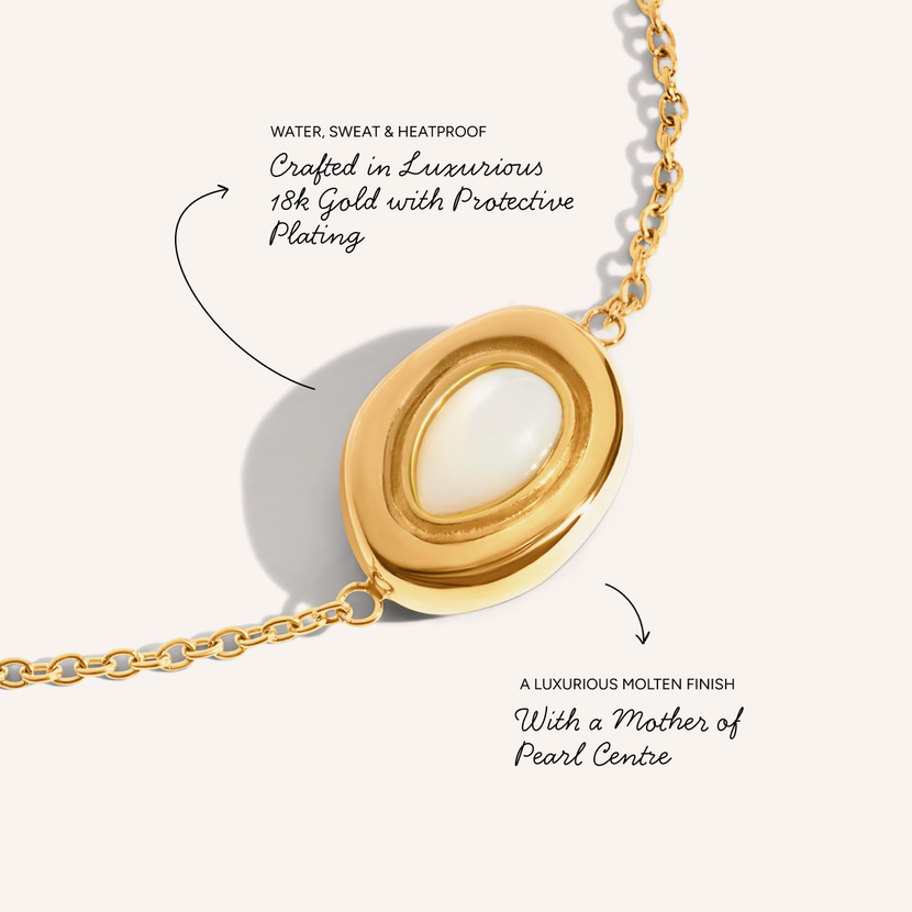 Pearl Molten Bracelet (Gold)