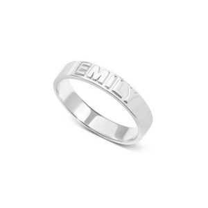 Fine 3D Name Ring (Silver)