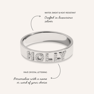 Fine Pavé 3D Name Ring (Silver)