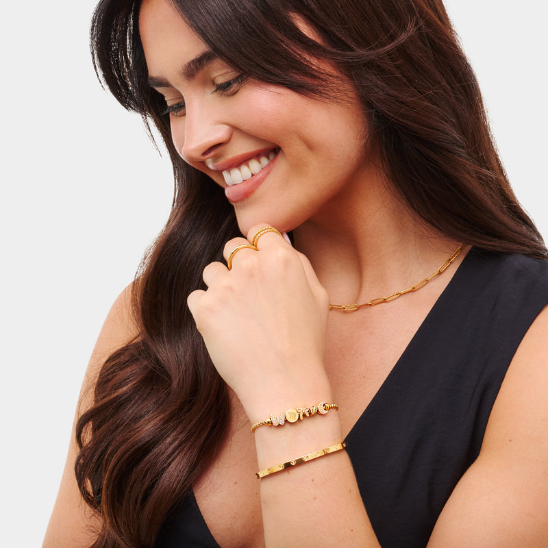 Moon and Back Moon Bracelet Charm (Gold)