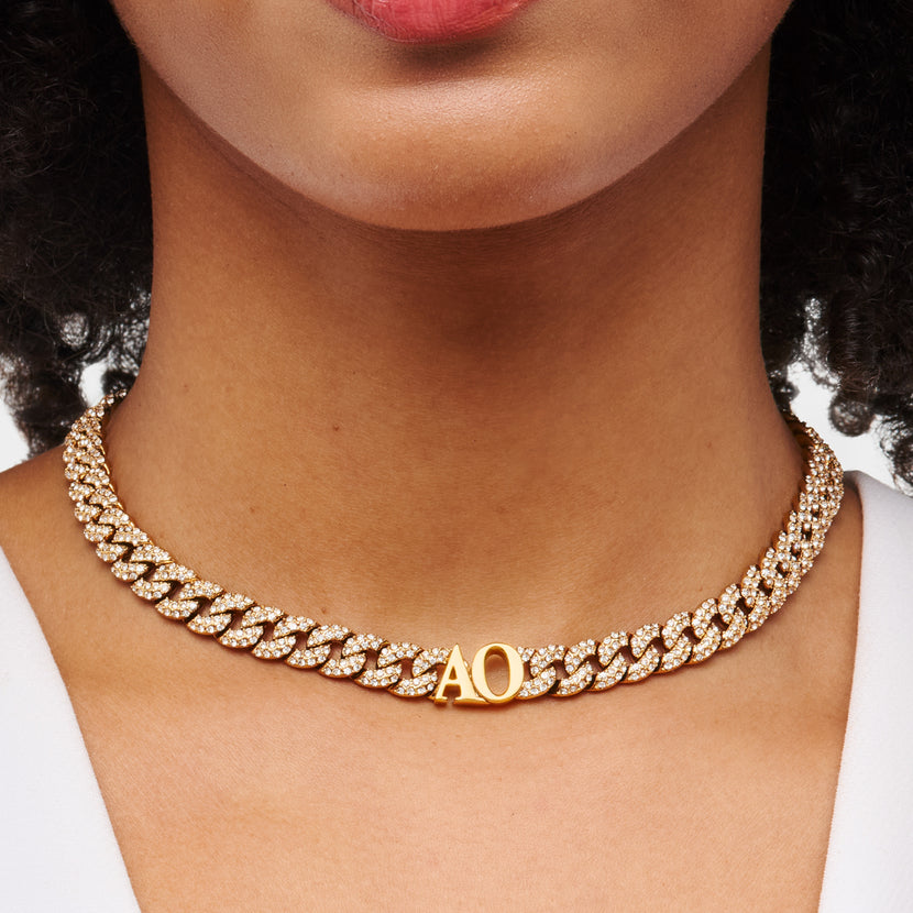 Gala Pavé Initial Choker (Gold)