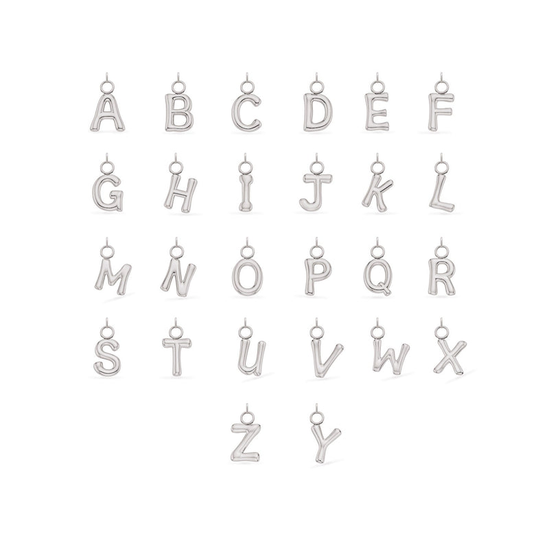 Mini Molten Initial Charm (Silver)