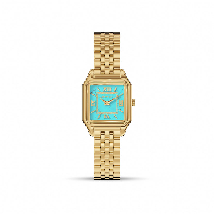 Essence 23mm Turquoise Watch (Gold)