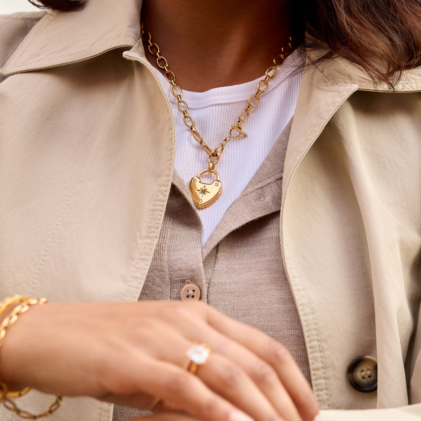 Photo Love Locket Necklace (Gold)