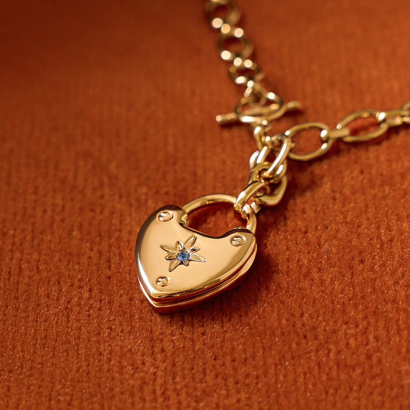 Photo Love Locket Necklace (Gold)