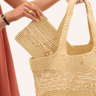 Personalised Raffia Tote Bag (Natural)