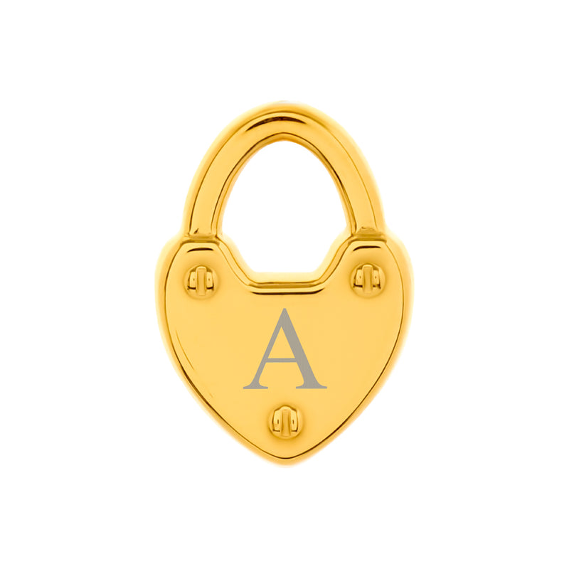 Custom Love Lock Charm (Gold) - Initials