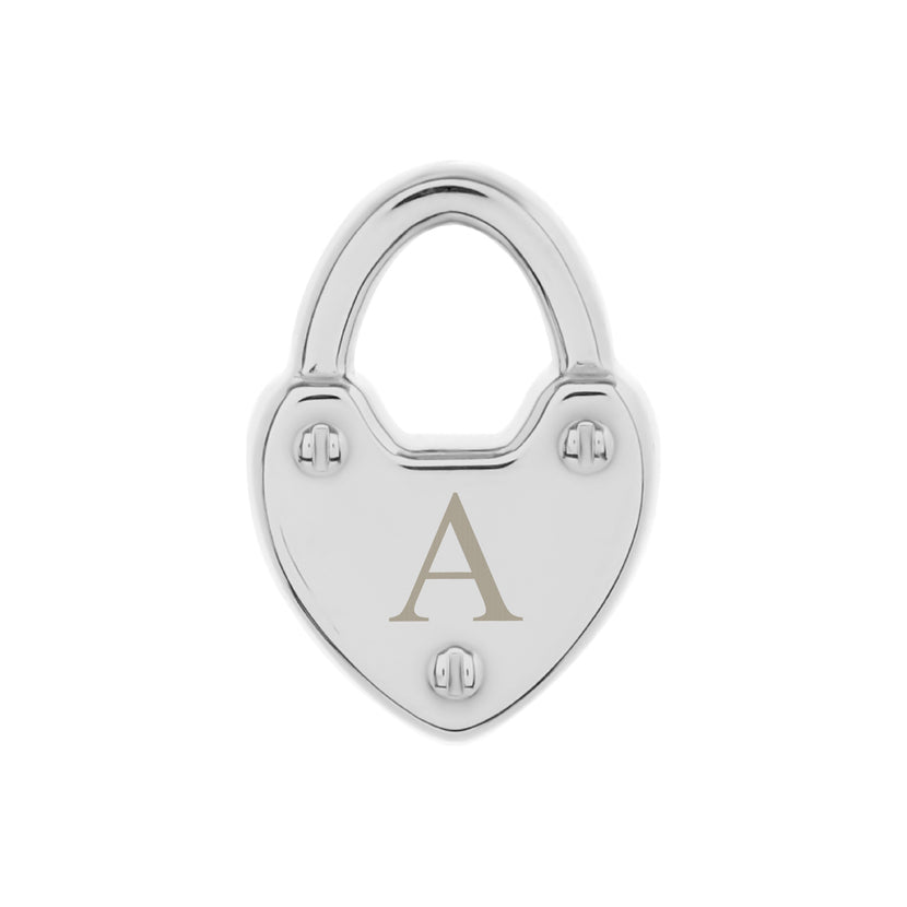 Custom Love Lock Charm (Silver) - Initials