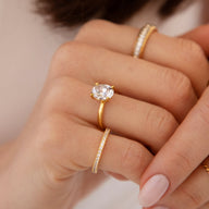 Oval Cut Solitaire Ring 2ct (Gold)