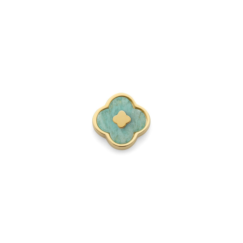 Amazonite Clover Charms (Gold) - Clover