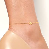 Initial & Birthstone Anklet Bundle (Gold)