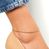 Two Tone Fine Chain Rope Anklet (Gold/Silver)