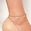 Mini Pearl Clover Anklet (Silver)