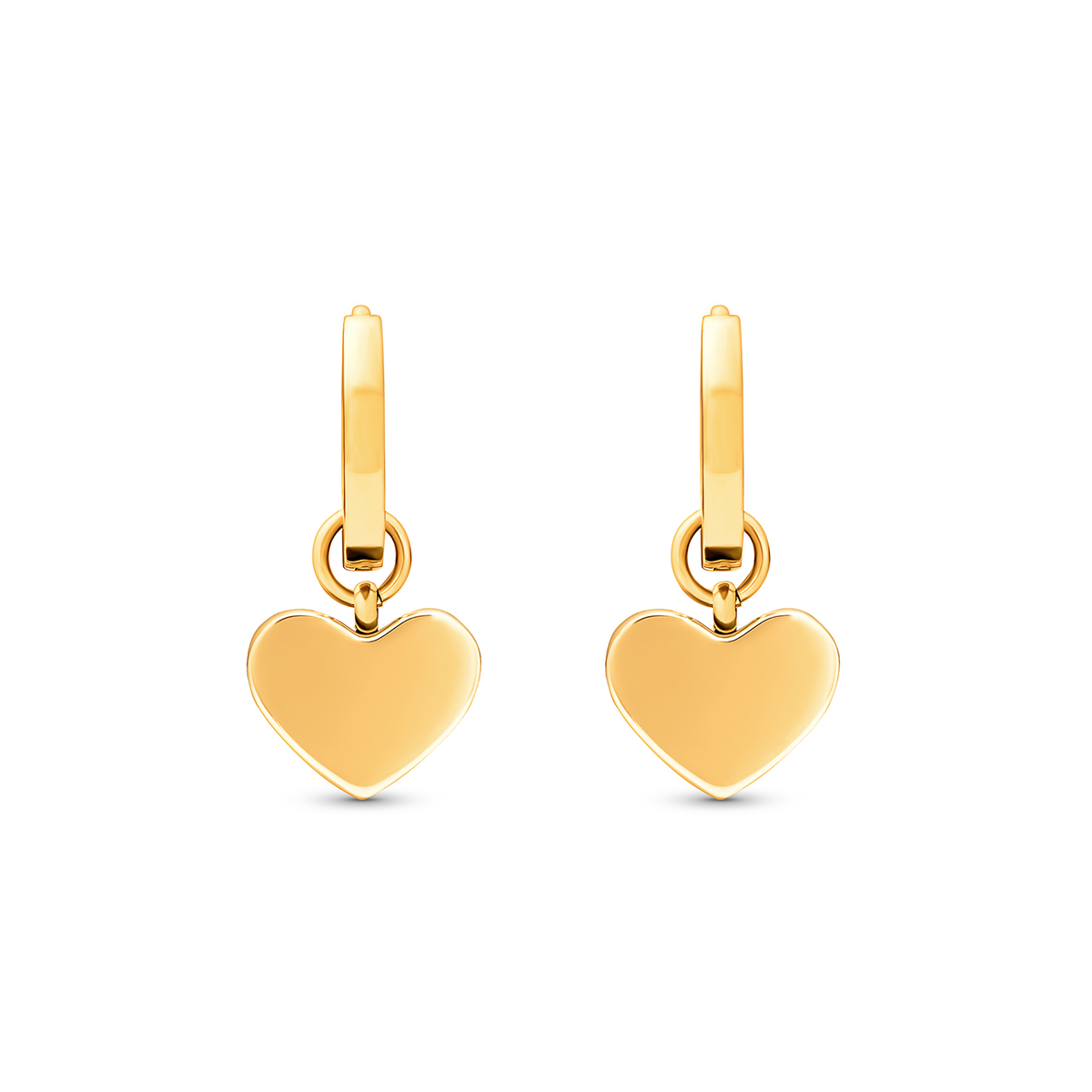 Mother Pearl Heart Huggie Earrings