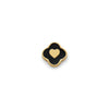 Black Enamel Clover Charms (Gold) - Heart