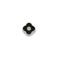 Black Enamel Clover Charms (Gold) - Heart