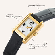 Mini Chelsea Mother of Pearl Leather Watch (Gold)