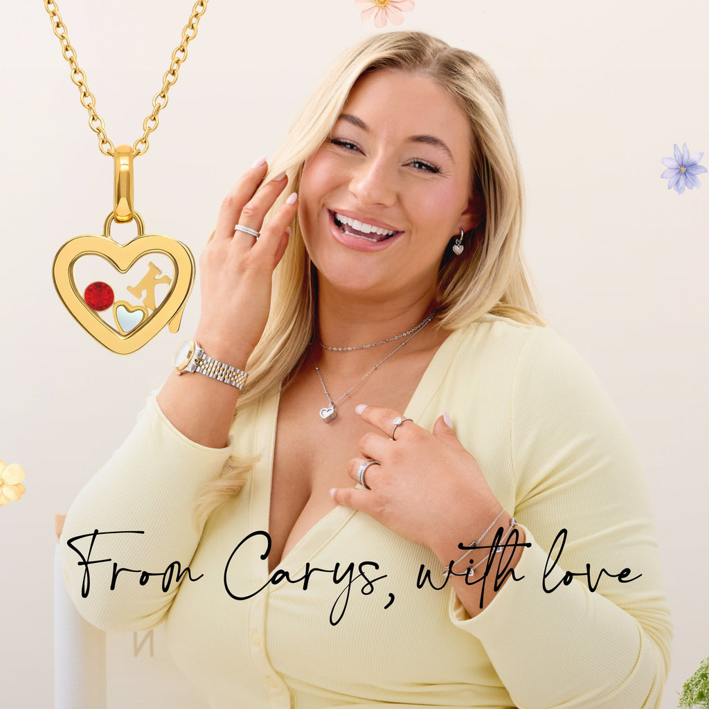 Floating Birthstone Multi Heart Bracelet (Gold)