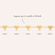 White Quartz Multi Heart Bracelet (Gold)