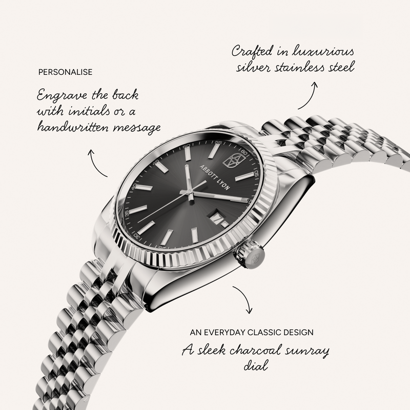 Men's 41mm Belgravia Grey Watch & Memento Cuff Bangle Set (Silver)