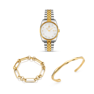 Belgravia Pearl Watch 30 & Bracelet Set (Gold)