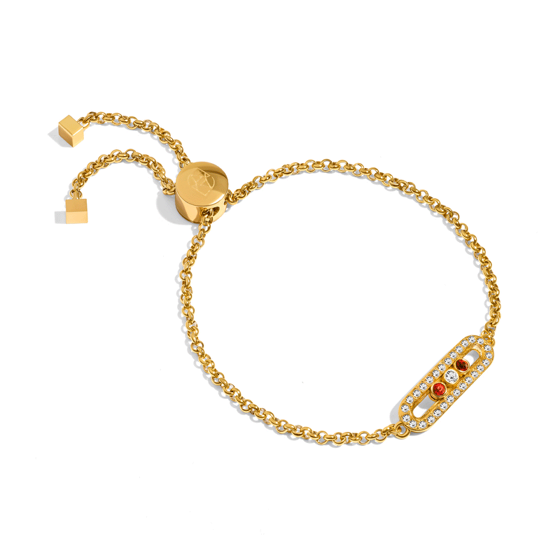 Birthstone Kinetic Pavé Bracelet (Gold)