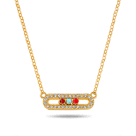 Birthstone Kinetic Pavé Necklace (Gold)