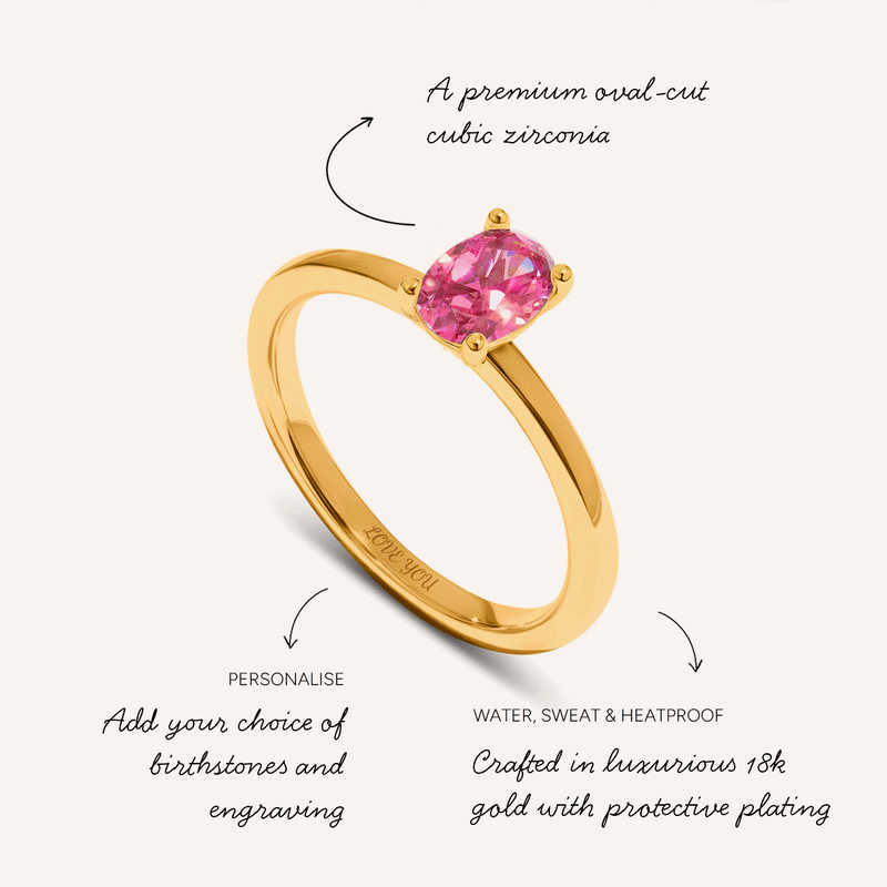 Birthstone Heart Legacy Ring 1ct (Silver)