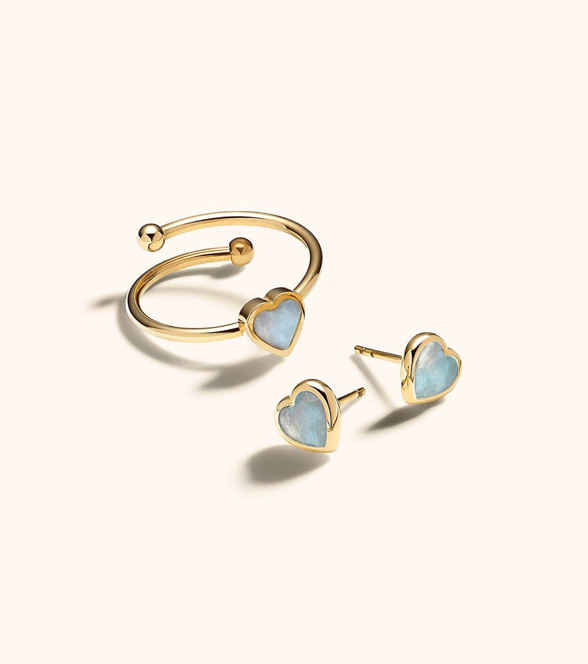 Blue Heart Ring (Gold)