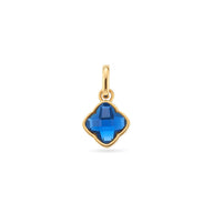 Faceted Birthstone Clover Pendant (Gold)